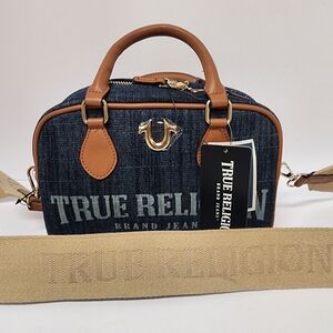 True Religion Blue Denim Crossbody Bag
